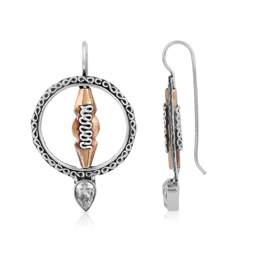 Zircon Silver Dangle Earrings