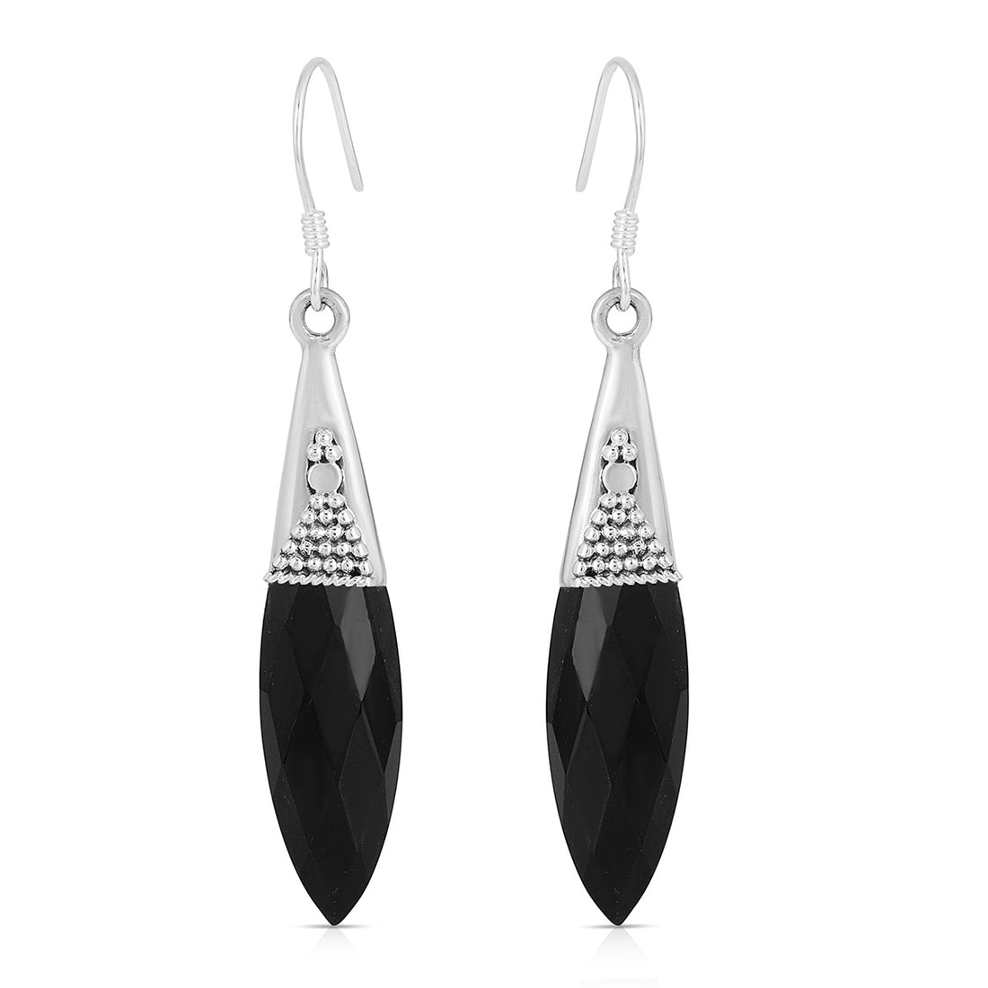 925 Silver Black Onyx Dangle Earrings