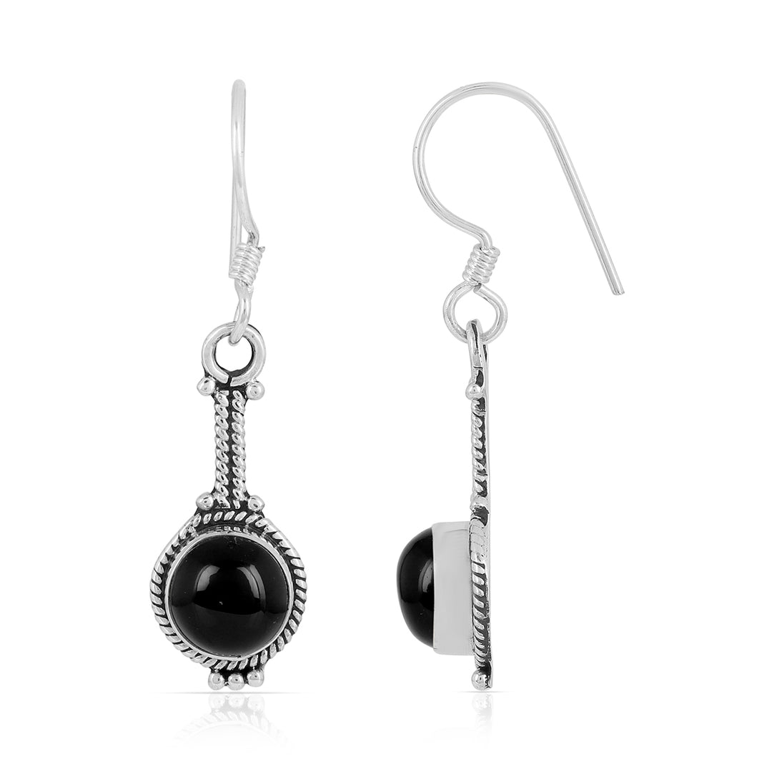 Handmade Black Onyx Dangle Earrings