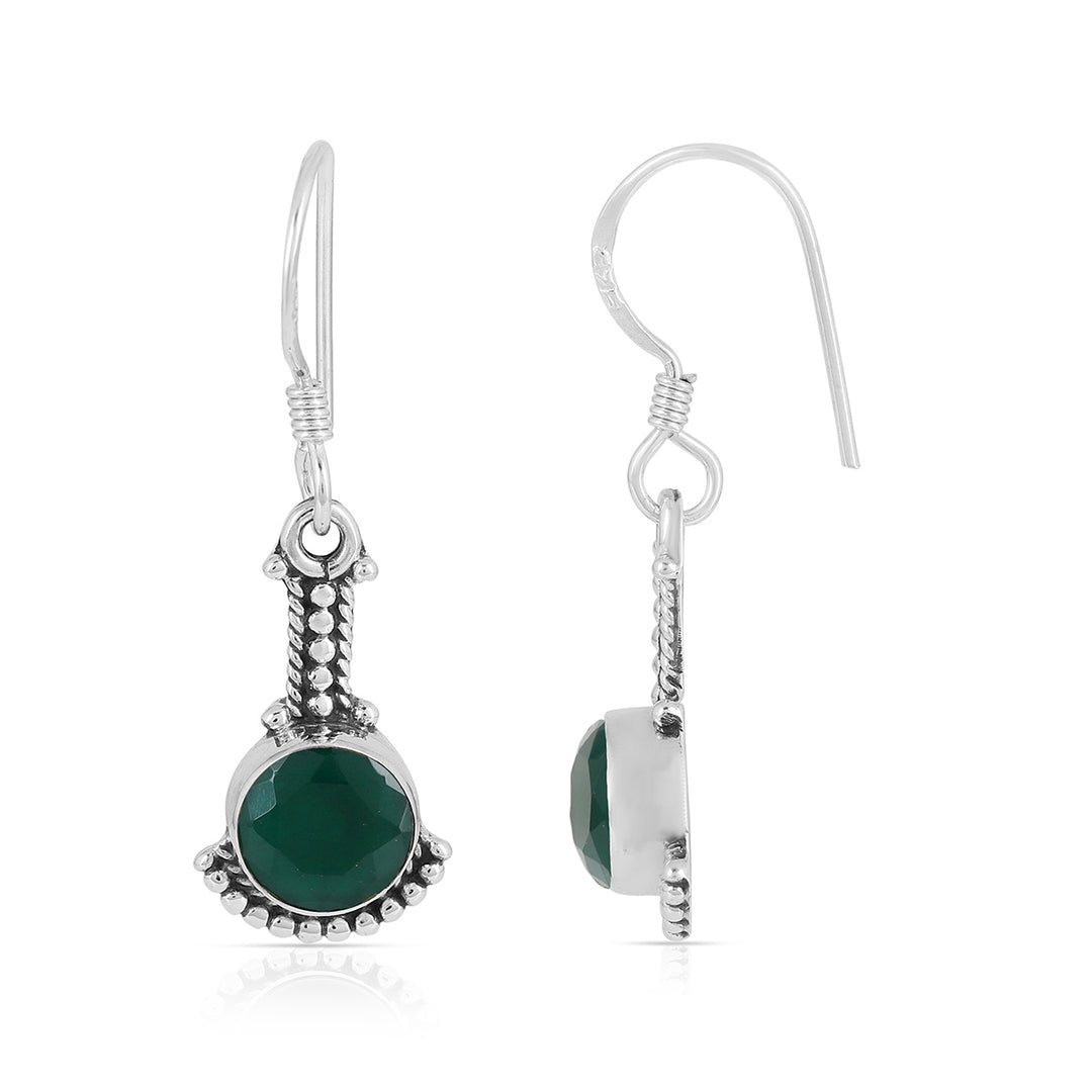 Green Onyx Handmade Silver Earrings