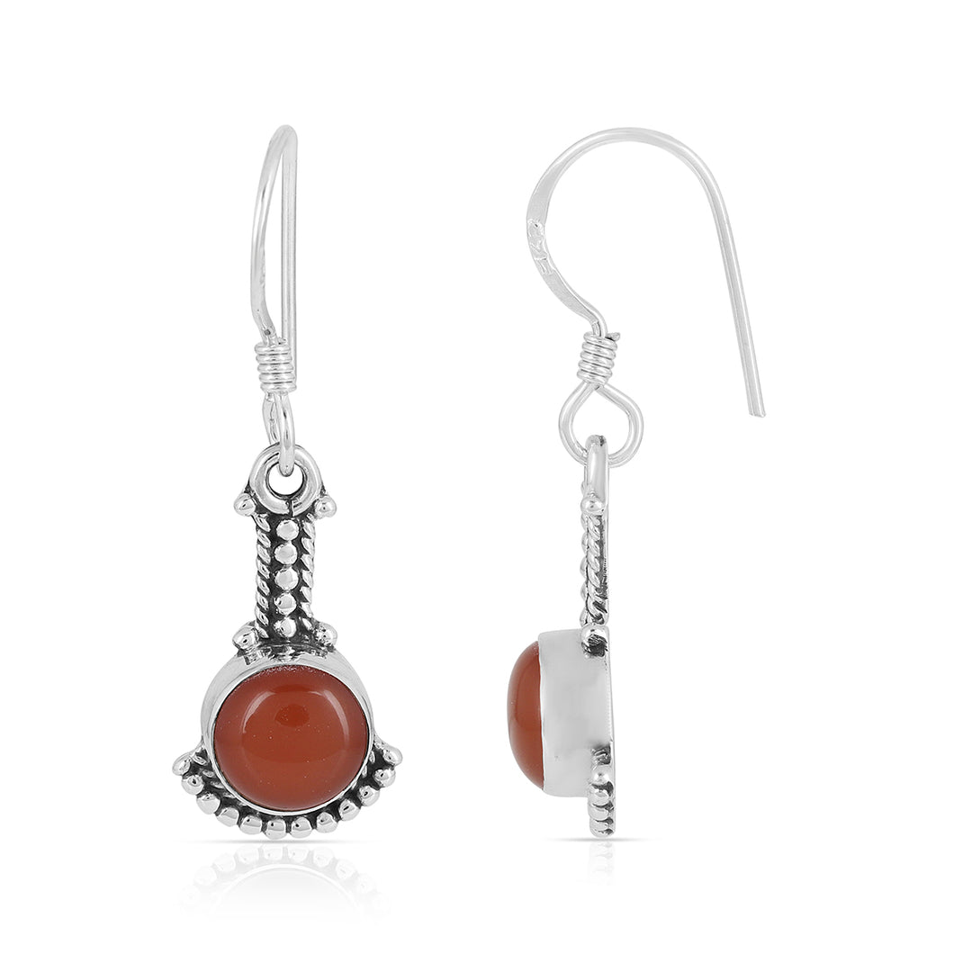 Red Onyx Handmade Silver Earrings