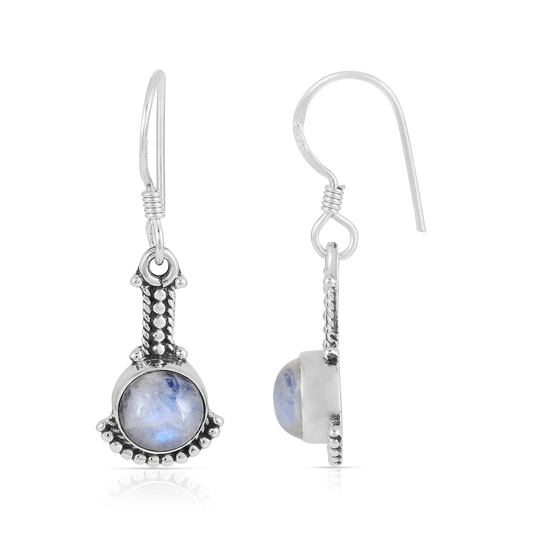 Rainbow Moonstone Handmade Silver Earrings