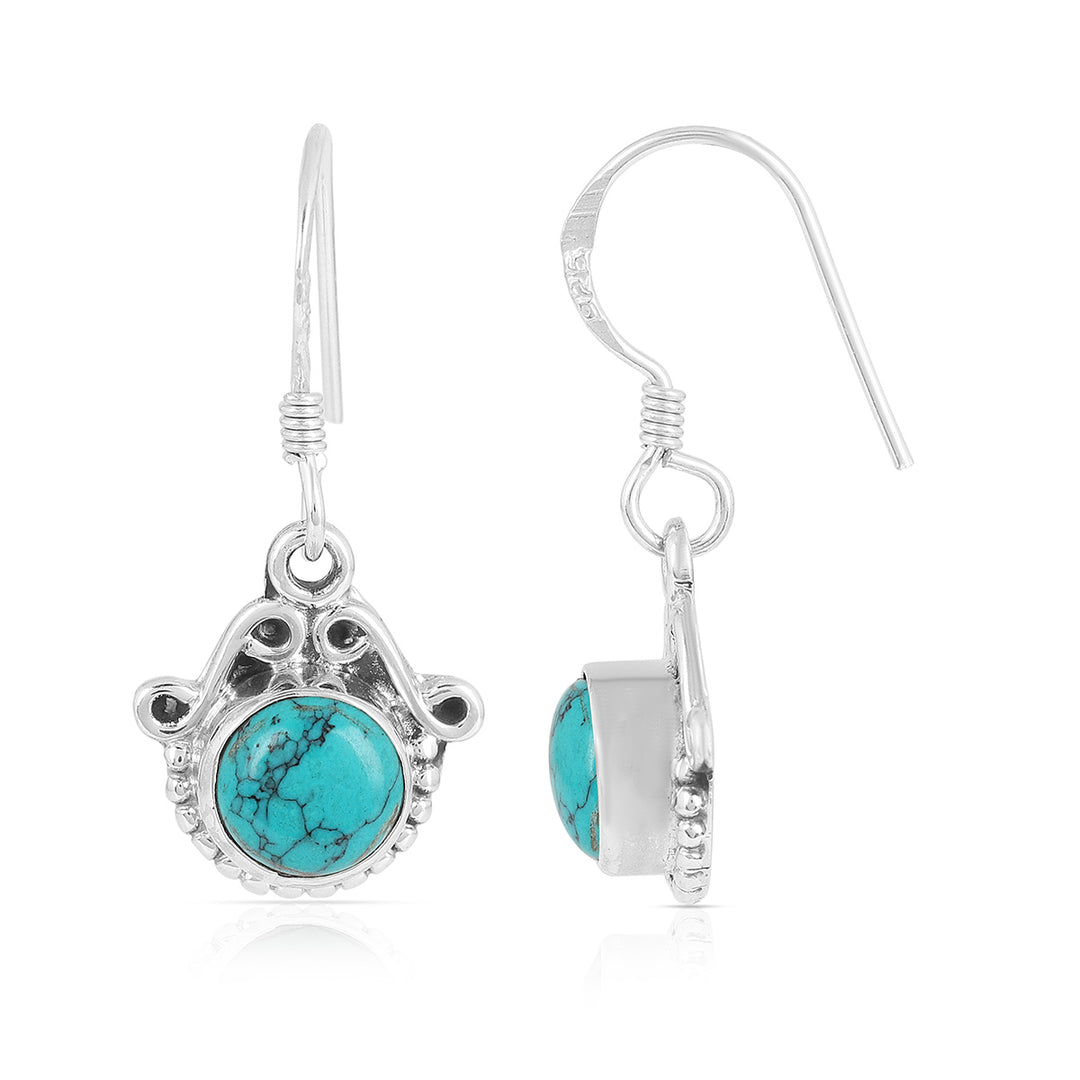 Turquoise Oxidized Silver Earrings