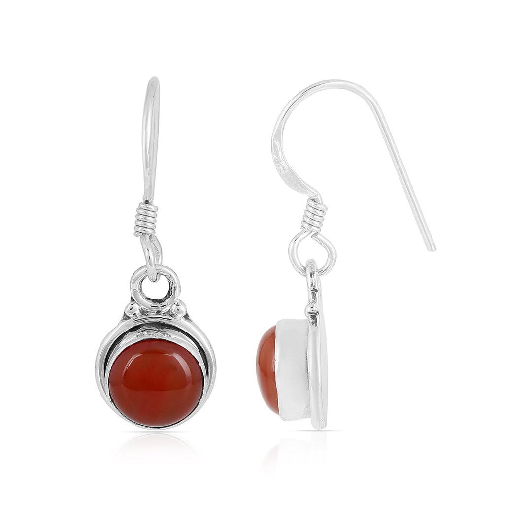 Red Onyx Handmade Silver Earrings