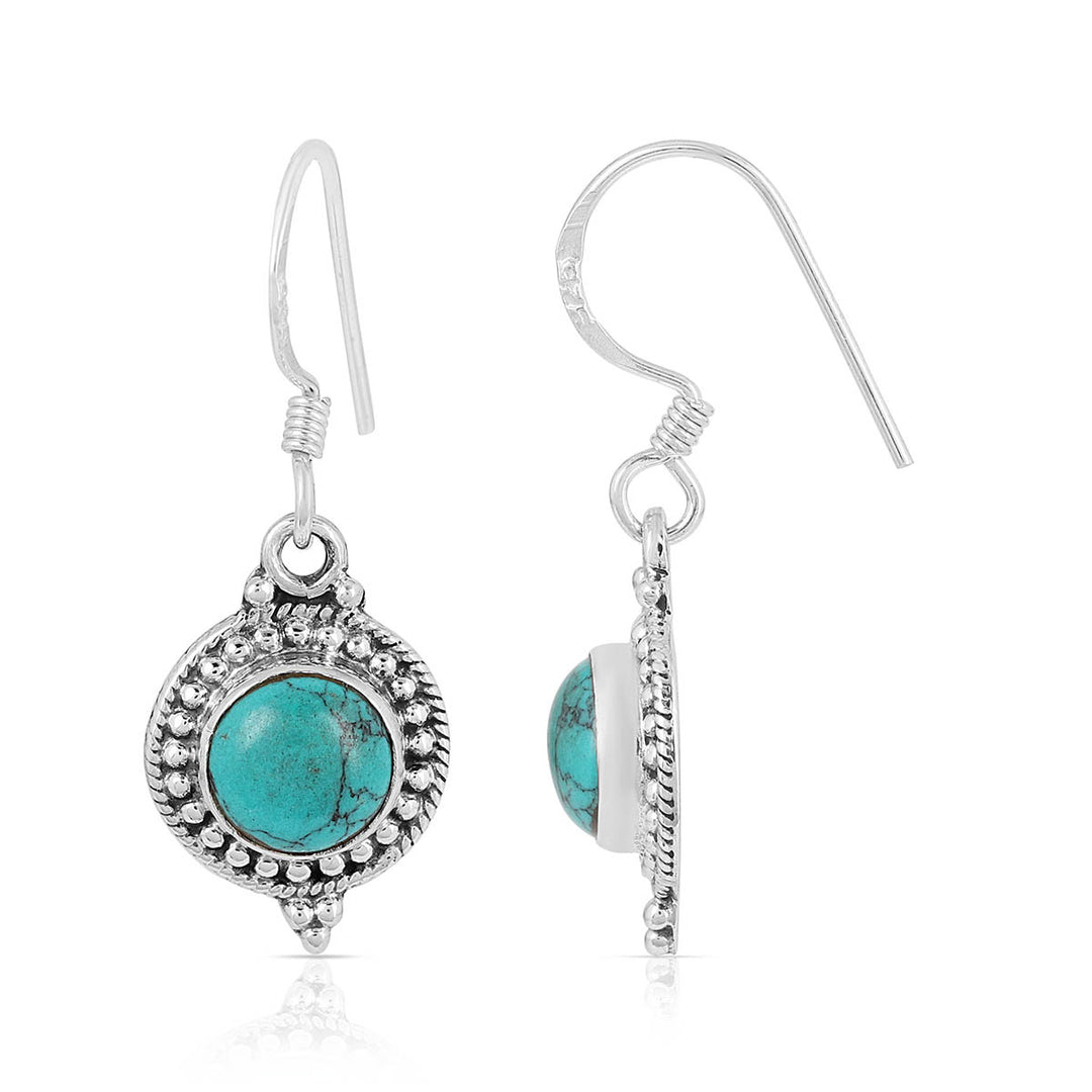 Turquoise Silver Dangle Earrings