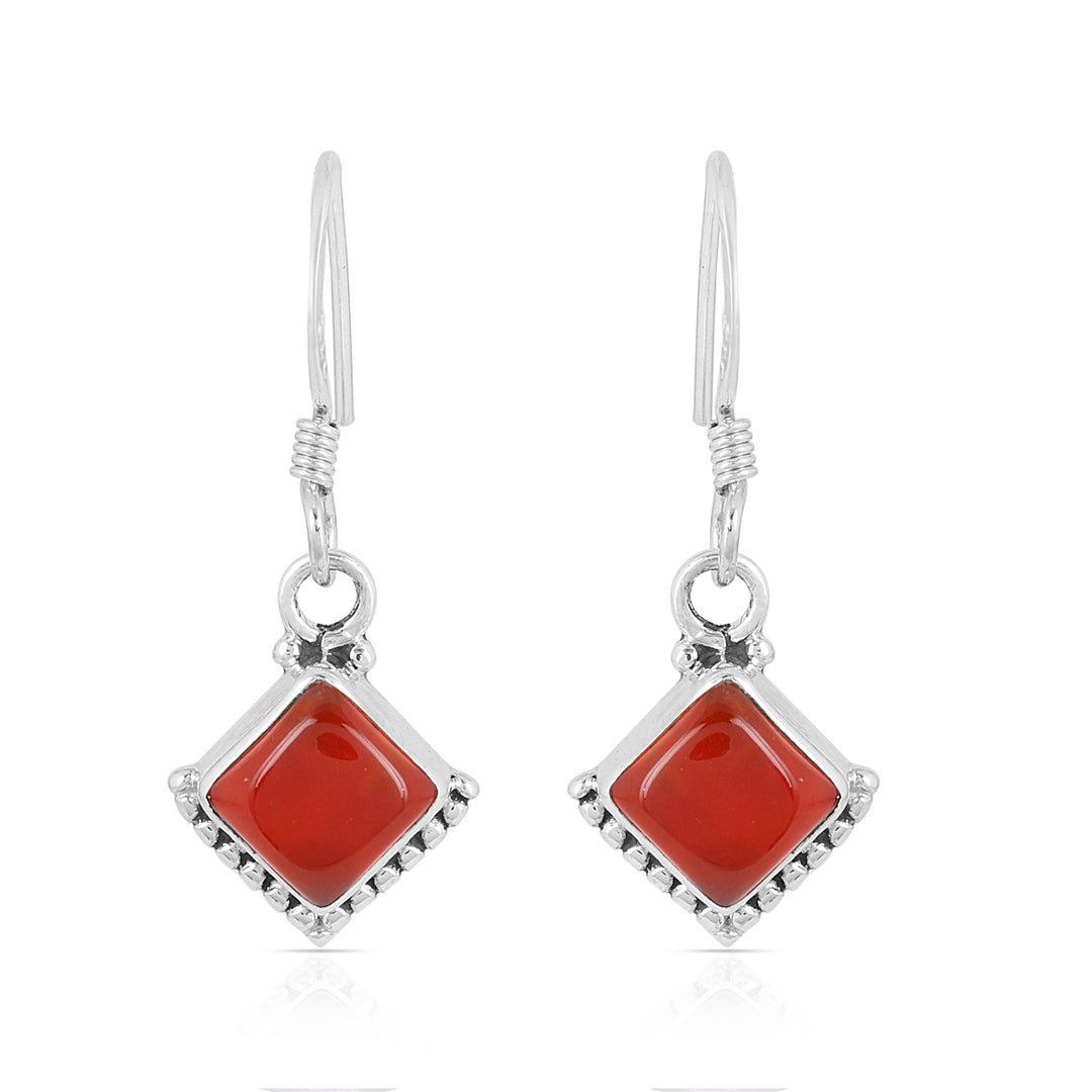 Red Onyx Handmade Dangle Earrings