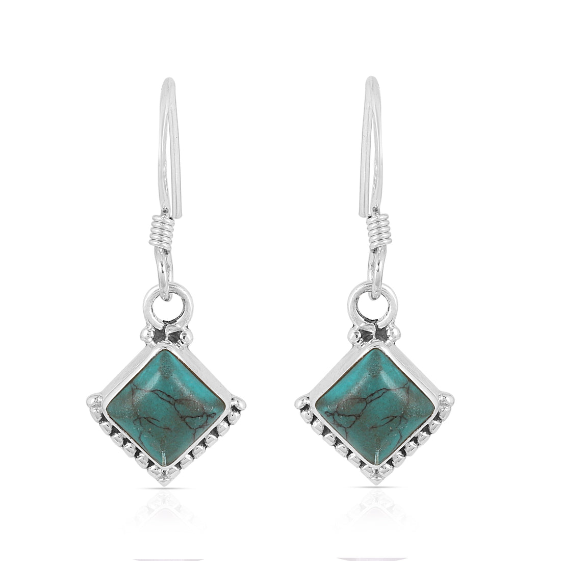 925 Silver Turquoise Handmade Dangle Earrings