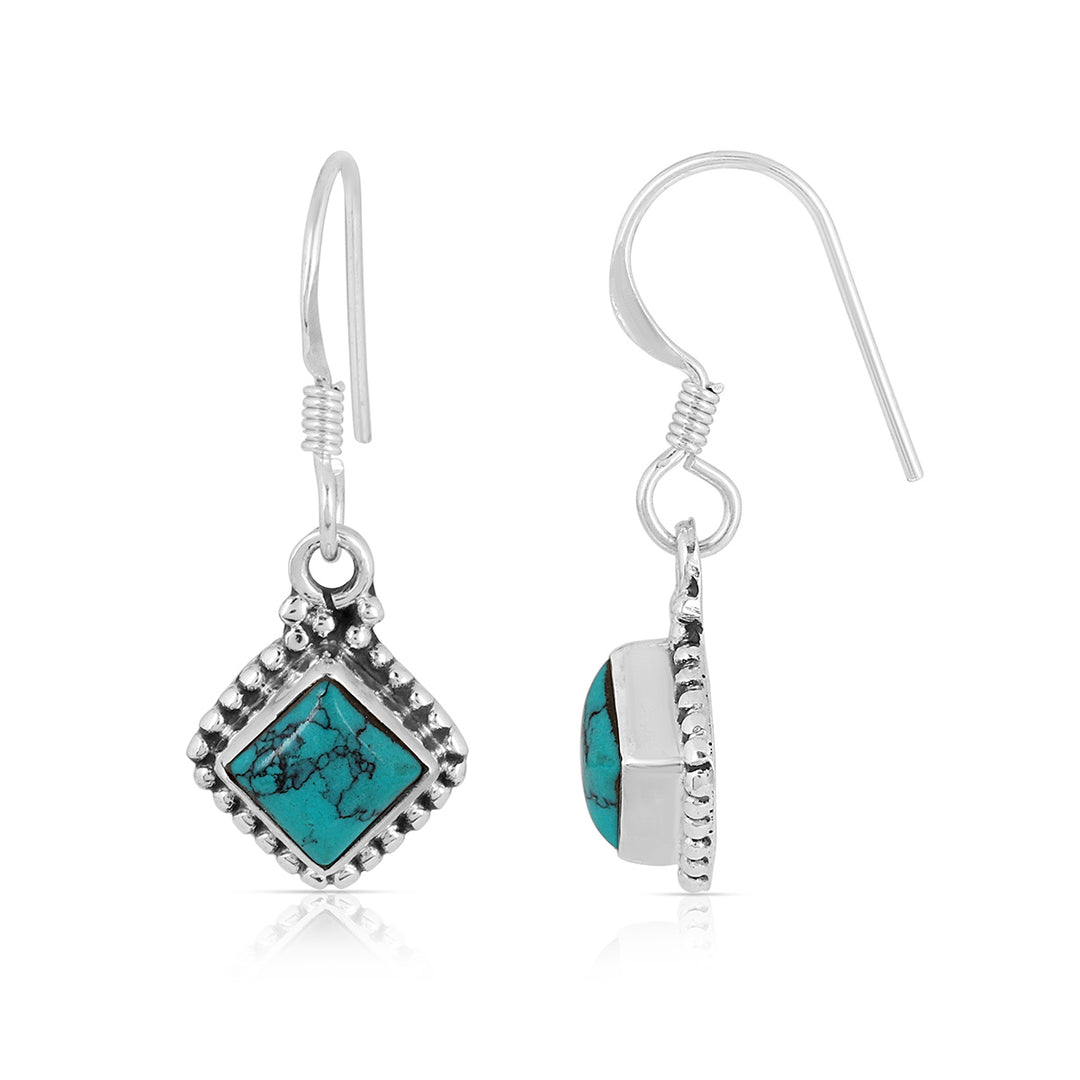 Turquoise Dangle Silver Earrings