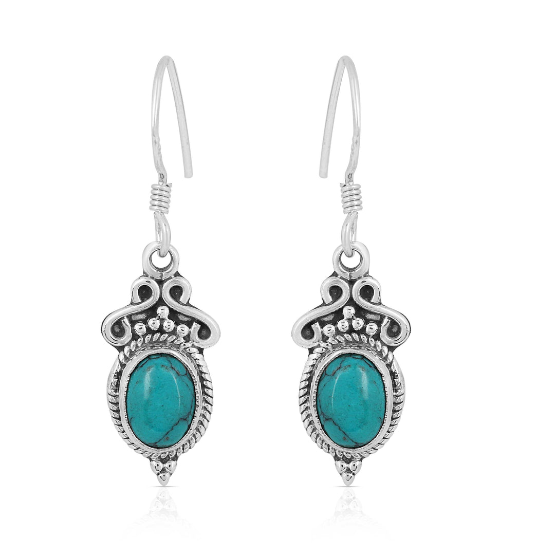 Turquoise Silver Dangle Earrings