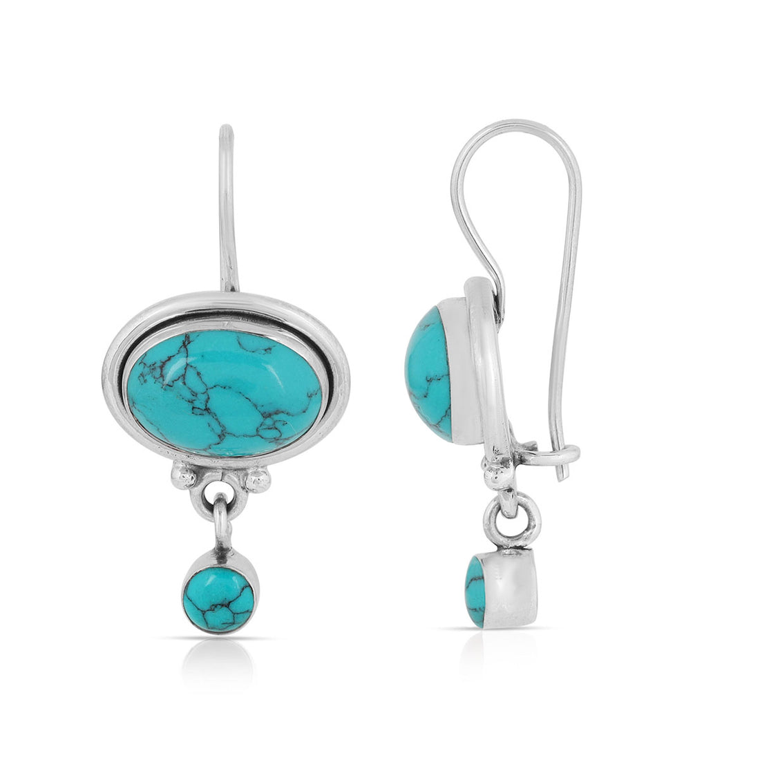 Turquoise Oxidized Silver Dangle Earrings