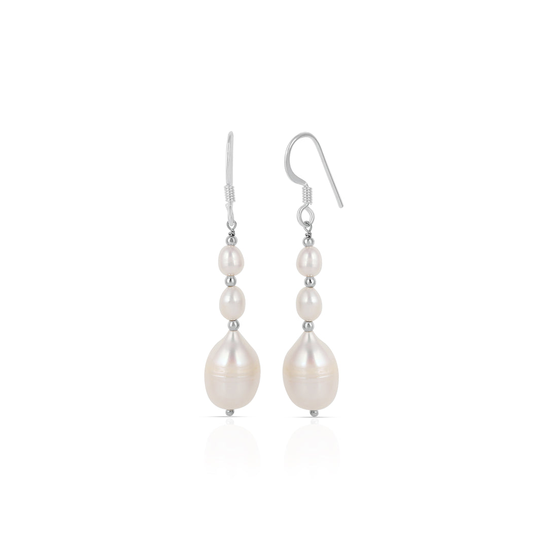 Cultured Pearl Beads Dangle Earrings