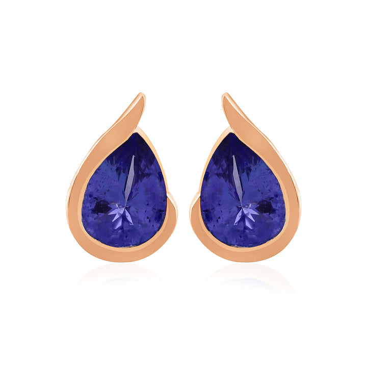 Tanzanite Silver Stud Earrings