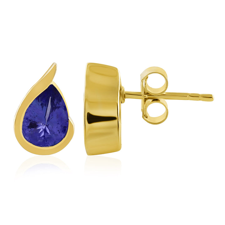 Tanzanite Silver Stud Earrings