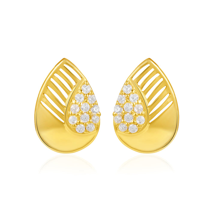 Cubic Zirconia Pear Stud Earrings 925 Silver