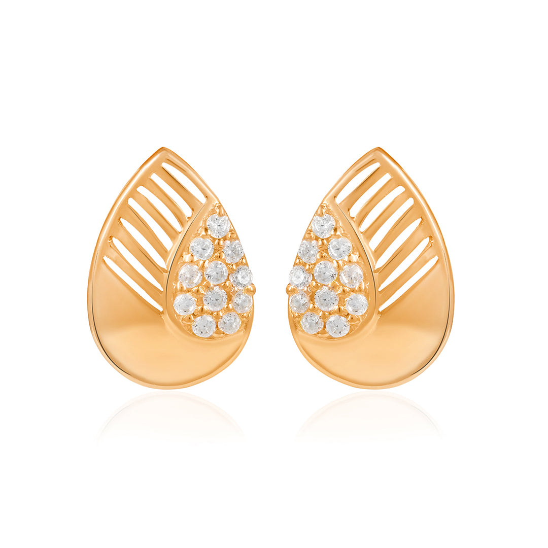 Cubic Zirconia Pear Stud Earrings 925 Silver