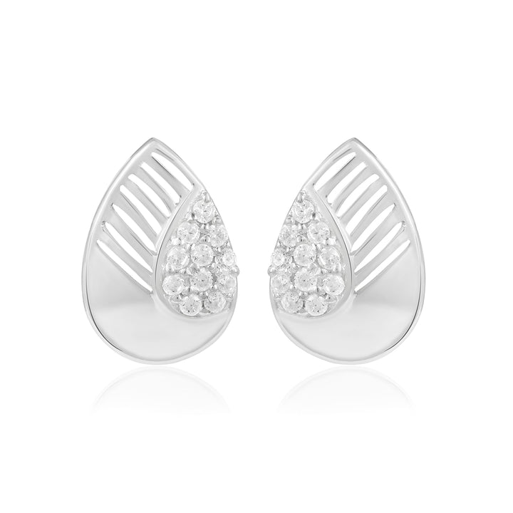 Cubic Zirconia Pear Stud Earrings 925 Silver