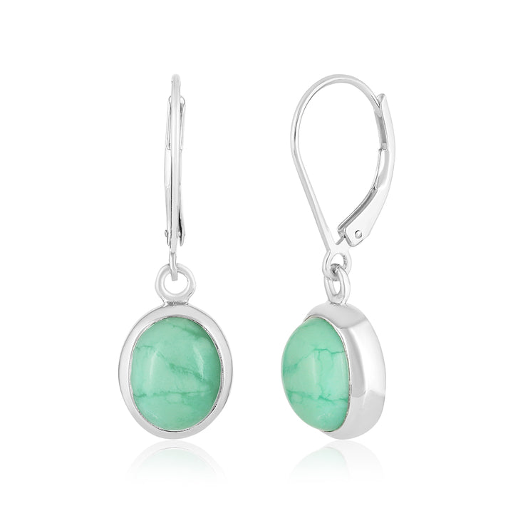 Chrysoprase Silver Dangle Earrings