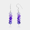 Purple Opal Beads Silver Dangle Earrings
