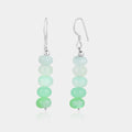 Green Opal Beads Silver Dangle Earrings