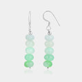 Green Opal Beads Silver Dangle Earrings