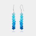 Sky Blue Opal Beads Silver Dangle Earrings