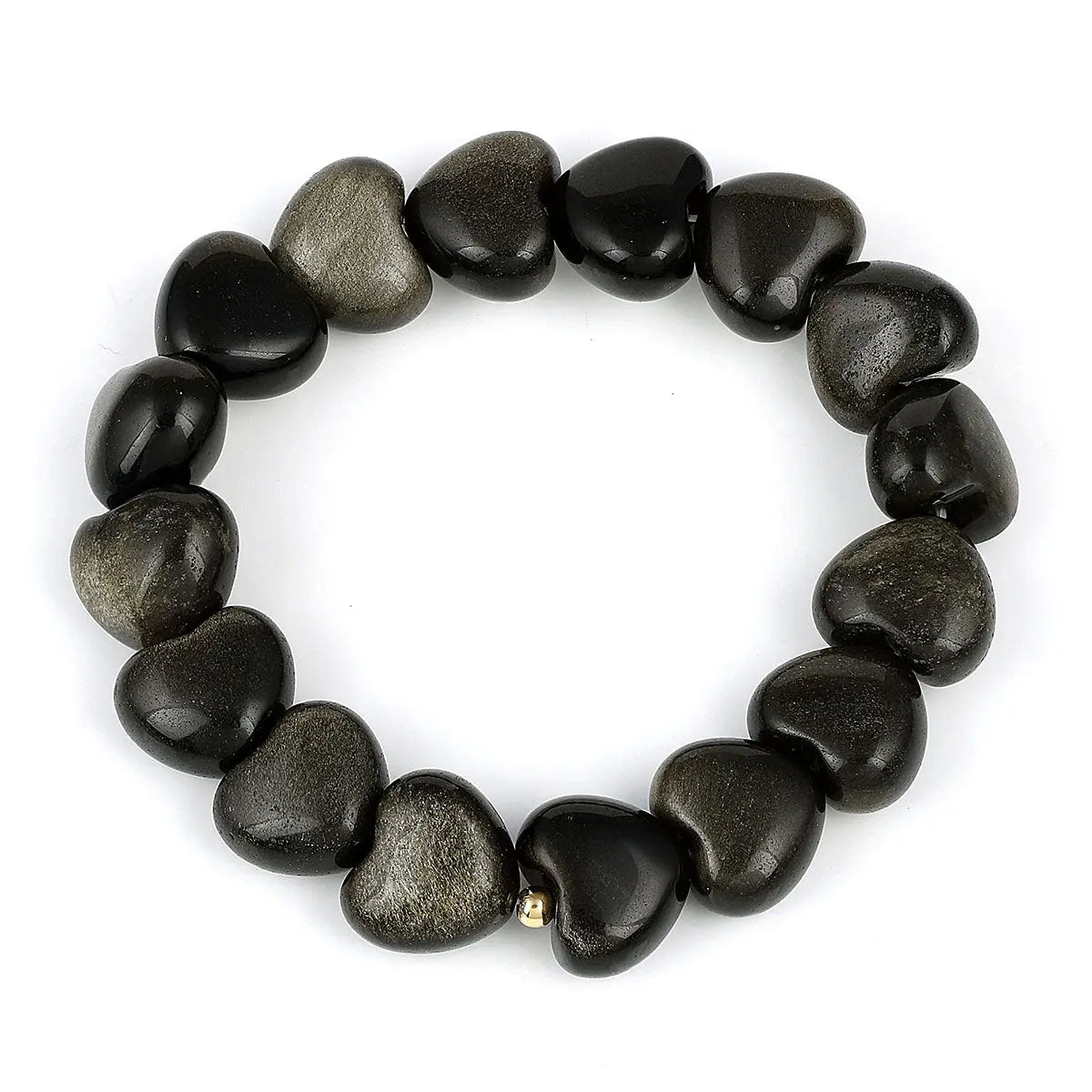 Golden Obsidian Beads Stretchable Bracelet