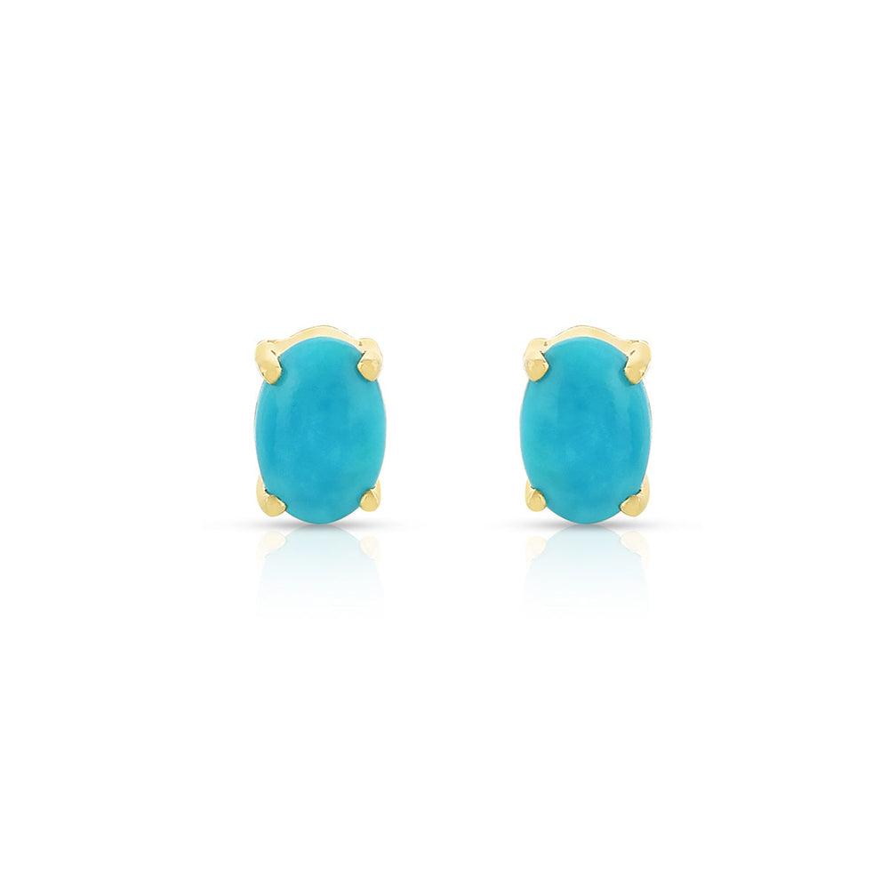 Sleeping Beauty Turquoise Silver Stud Earrings