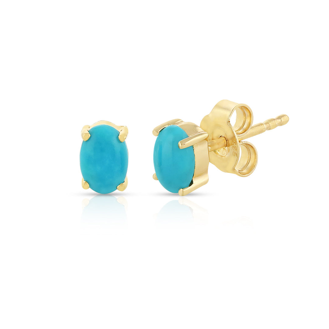 Sleeping Beauty Turquoise Silver Stud Earrings