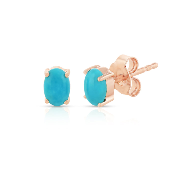 Sleeping Beauty Turquoise Silver Stud Earrings