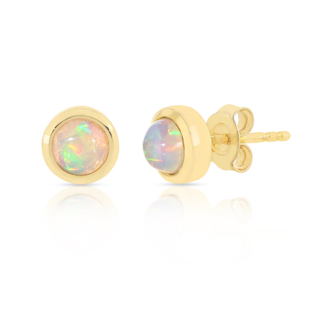 Ethiopian Opal Silver Stud Earrings