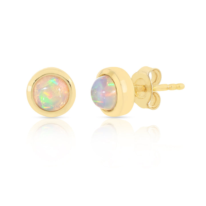 Ethiopian Opal Silver Stud Earrings