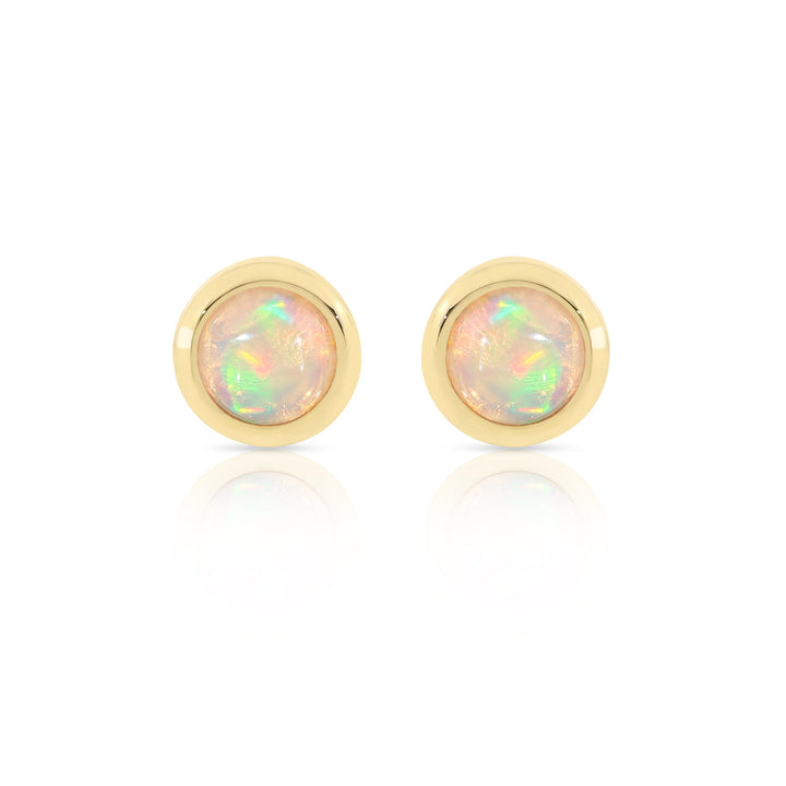 Ethiopian Opal Silver Stud Earrings