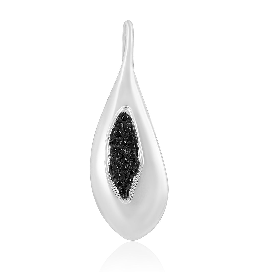 Black Spinel Silver Pendant