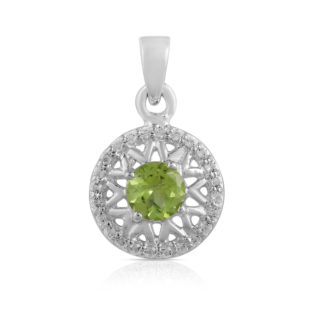 Peridot with Accents Silver Pendant