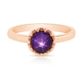 Purple Star Ruby Silver Ring