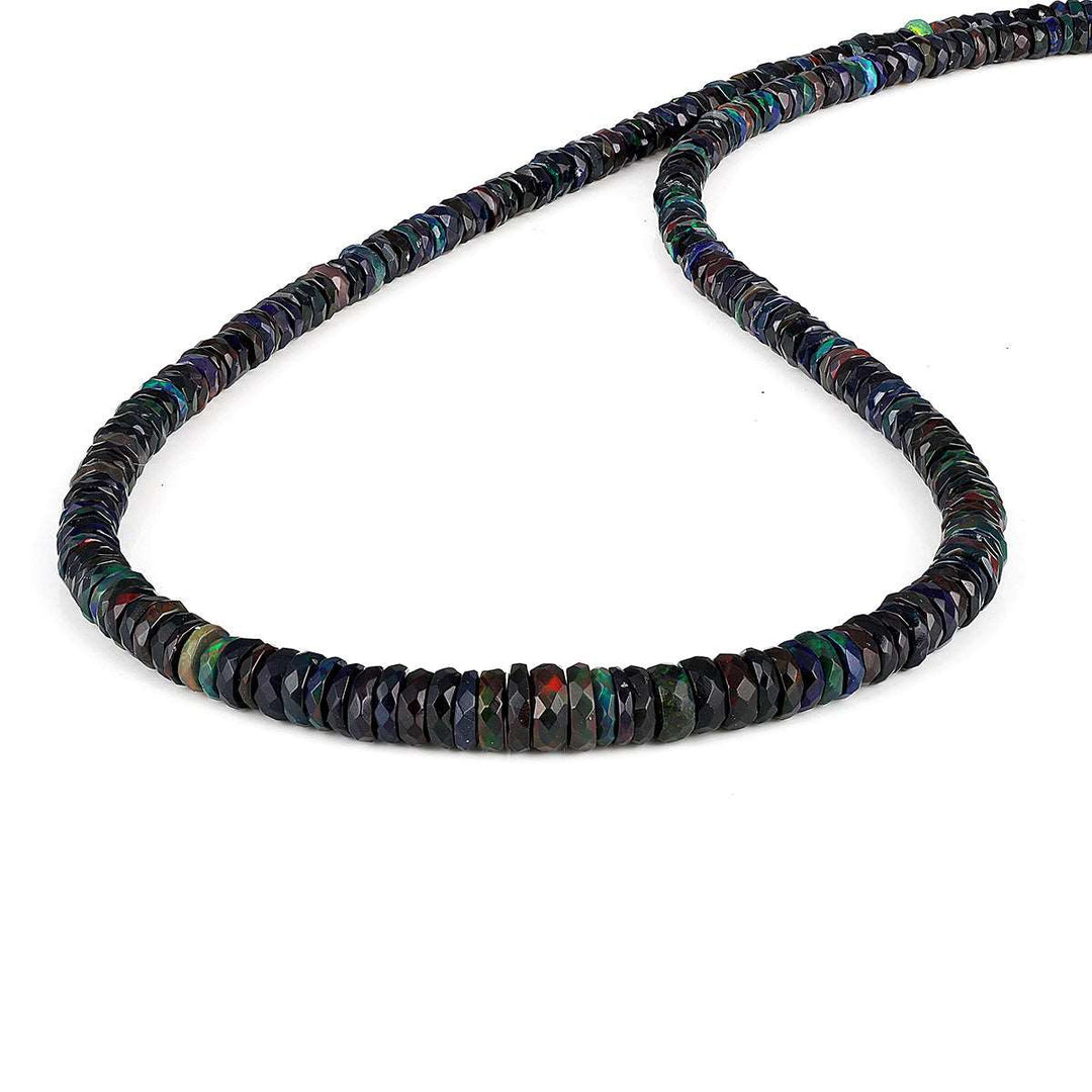 Black Ethiopian Opal Silver Necklace