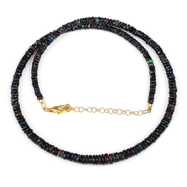 Black Ethiopian Opal Silver Necklace