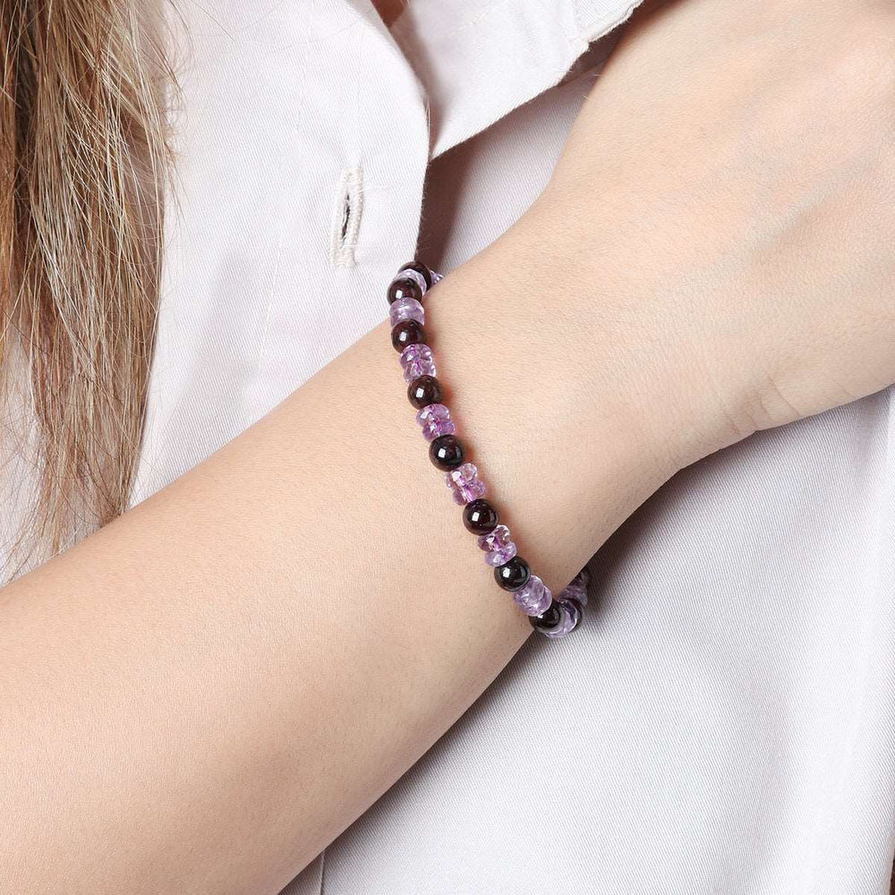 Ametrine and Garnet Stretch Bracelet