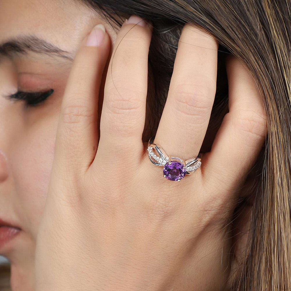 Amethyst Infinity Silver Ring