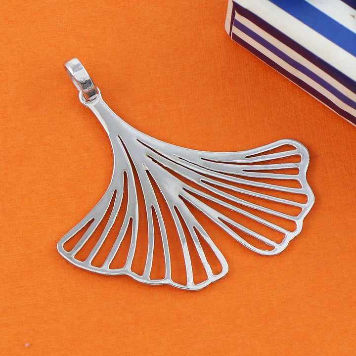 Sterling Silver Ginkgo Biloba Leaf Pendant