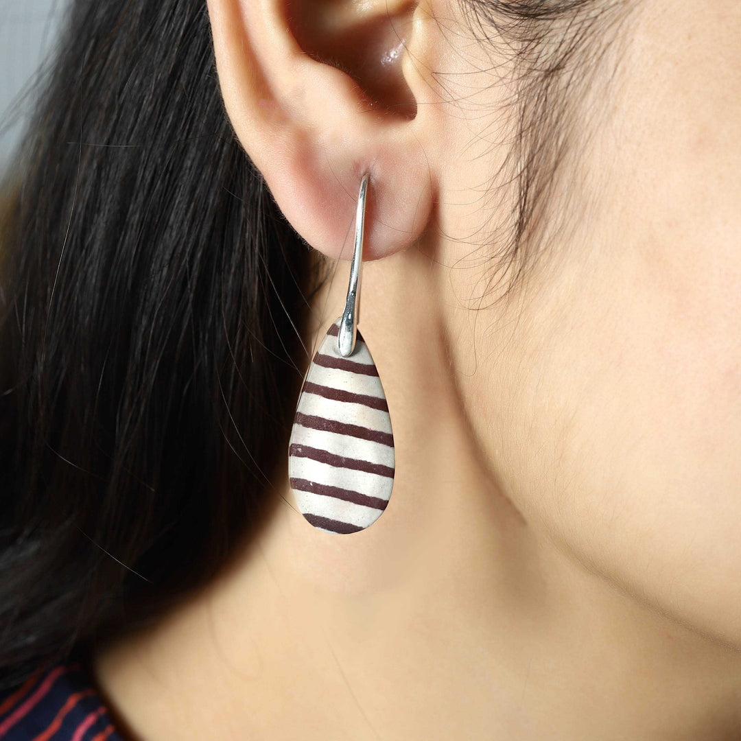 Zebra Jasper Gemstone Silver Earrings