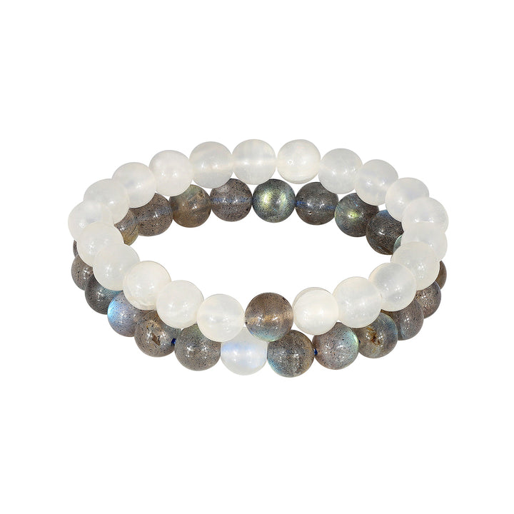 Labradorite and Selenite Couple Bracelet