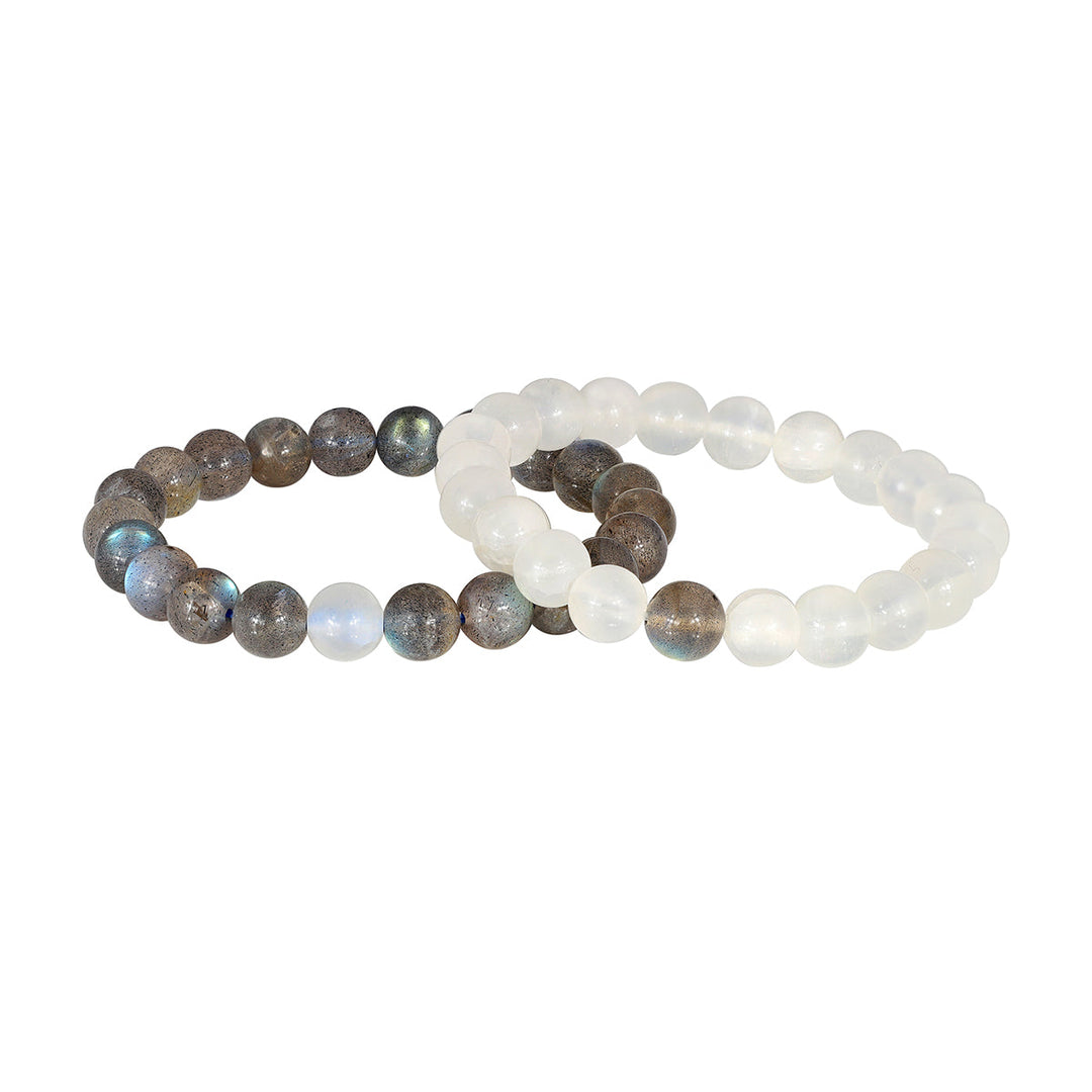 Labradorite and Selenite Couple Bracelet