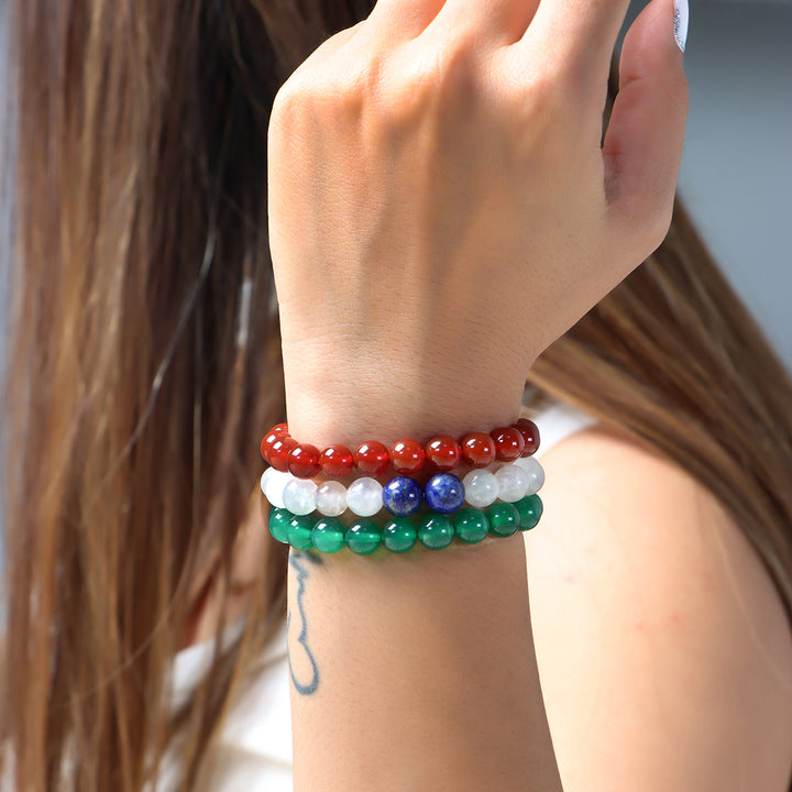 Selenite and Lapis Lazuli Stretch Bracelet