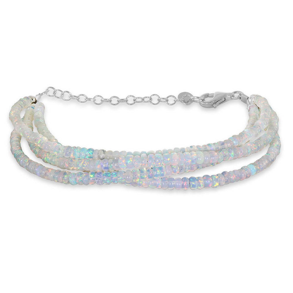Ethiopian Opal Layered Silver Bracelet