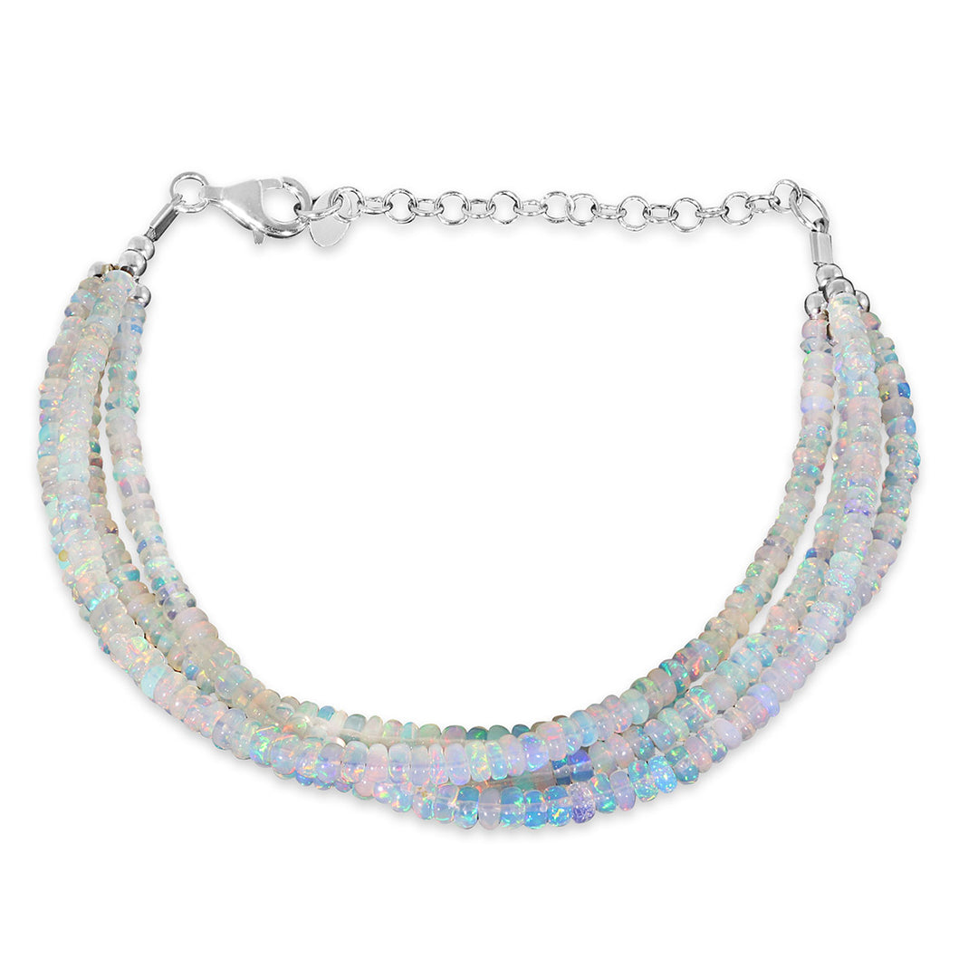 Ethiopian Opal Layered Silver Bracelet