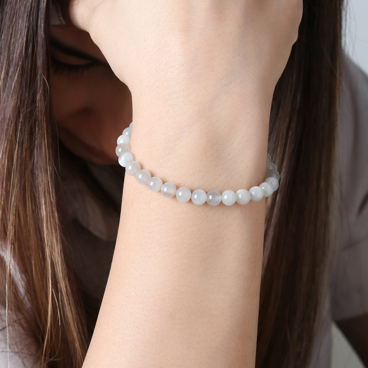 Gray Moonstone Silver Bracelet