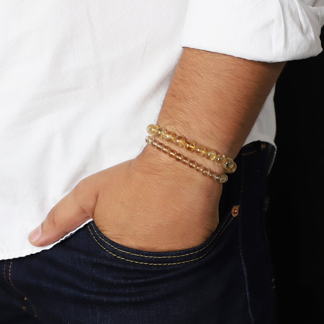 Citrine Beads Stretch Bracelet