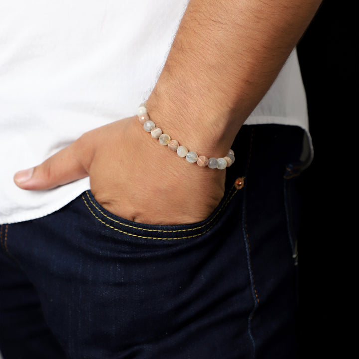 Multicolor Moonstone Stretch Bracelet