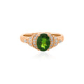 Chrome Diopside with Zircon Ring